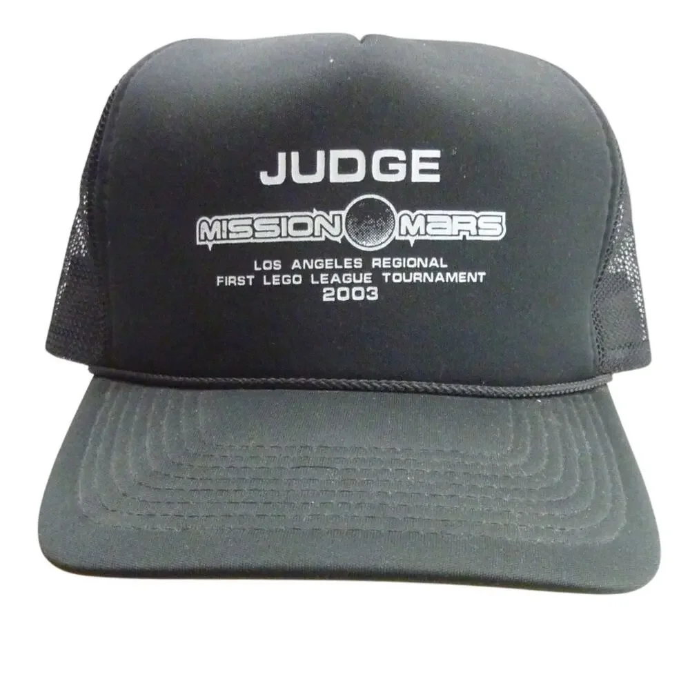 LEGO League Mission Mars Judge Hat Black Trucker Vintage Tournament Cap